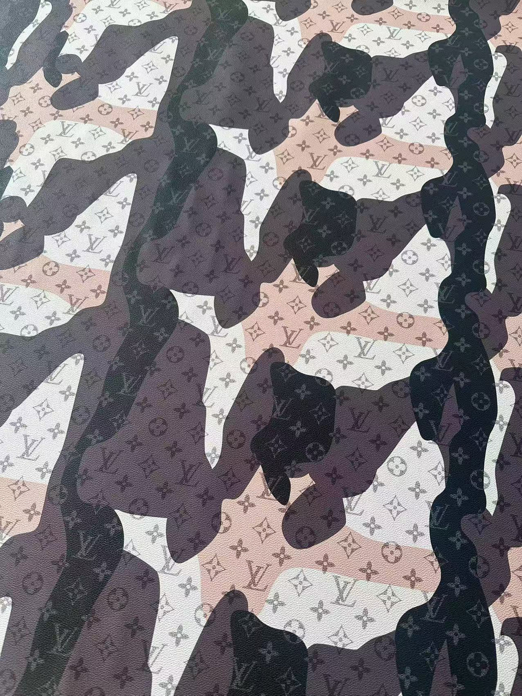 Fashion Splicing Design LV Leather Fabric For Handmade Shoes, Upholstery Handicraft Goods By Yard