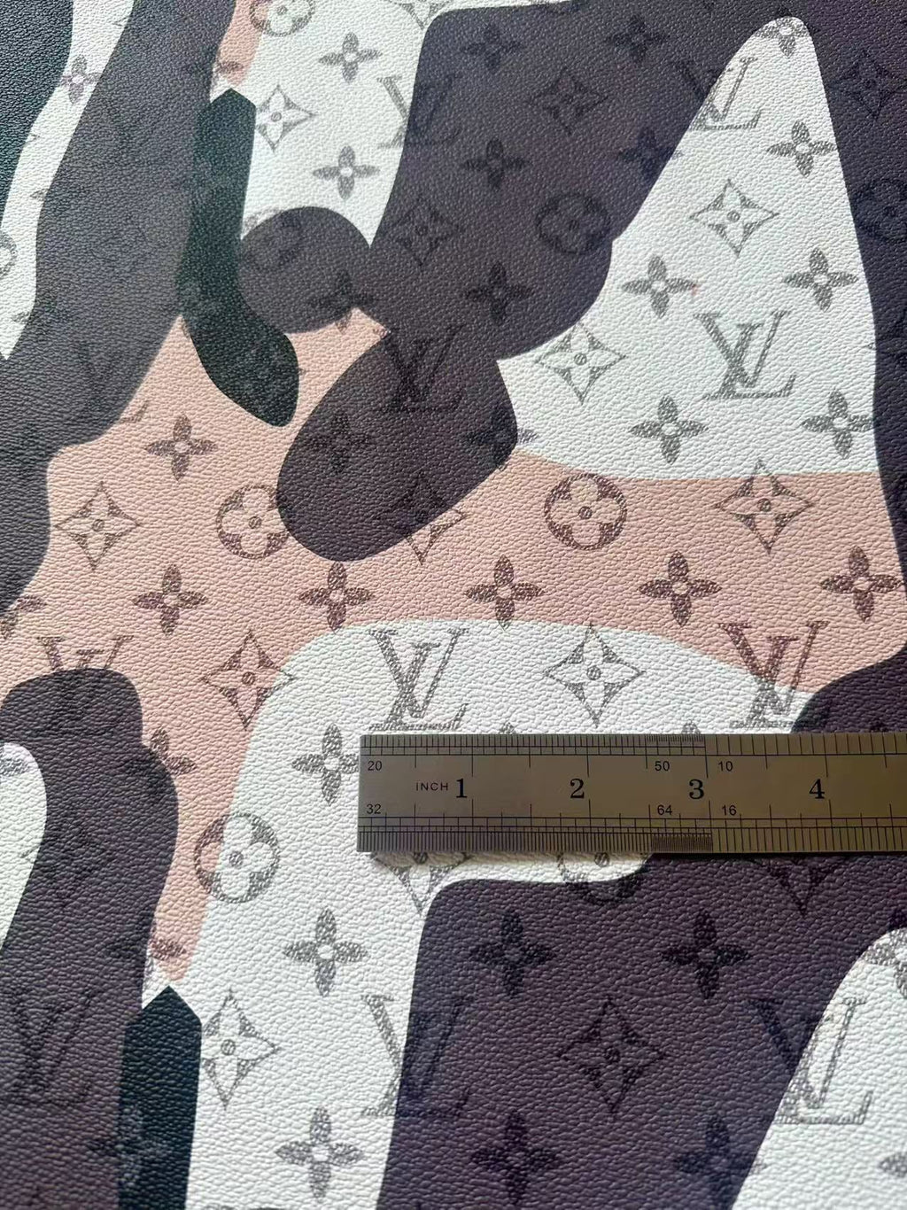 Fashion Splicing Design LV Leather Fabric For Handmade Shoes, Upholstery Handicraft Goods By Yard
