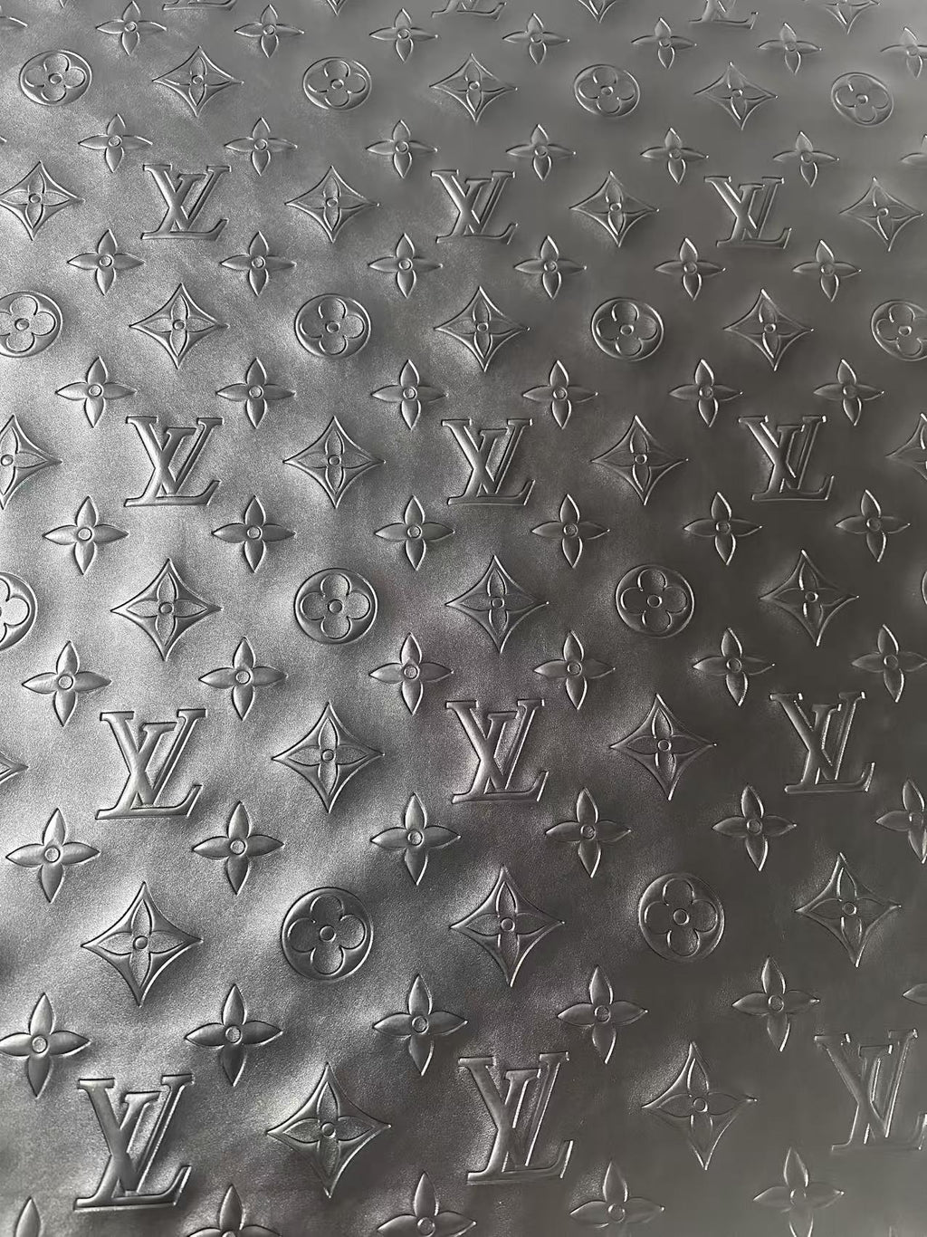 Craft 2.5 Inch LV Black Embossed Leather For Handmade Upholstery,Shoes Goods By Yard