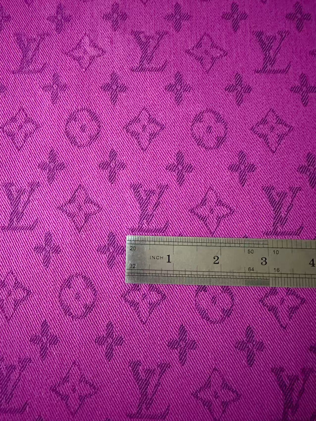 Craft Fuchsia LV Jacquard Denim Cloth Fabric For Handmade Apparel,Sneaker Goods