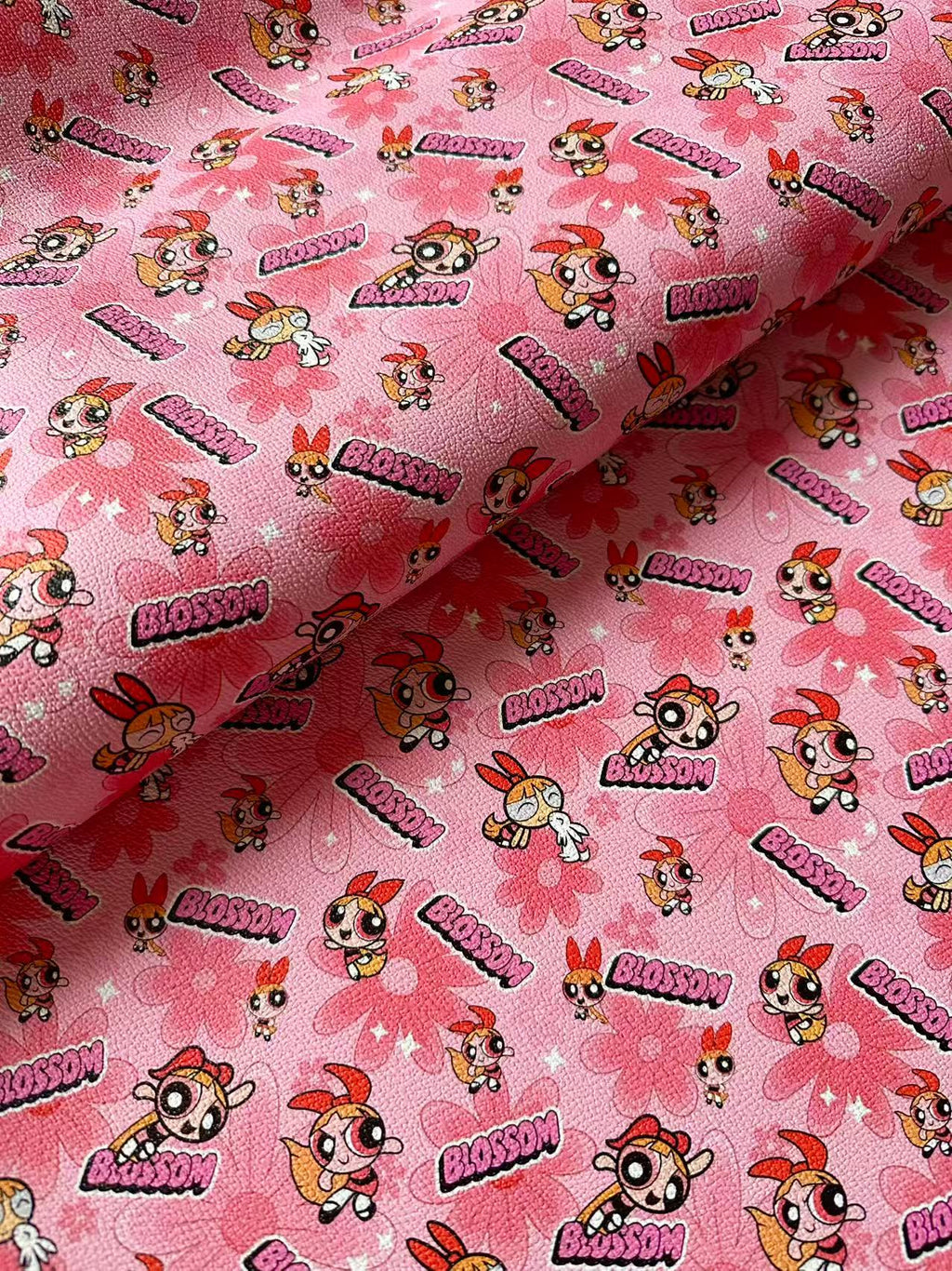 Fashion The Powerpuff Girls Blossom Leather For Handmade Sneaker,Upholstery Handicraft Goods By Yard