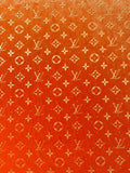 Fashion Luxury LV With Diamond Knitting Velvet Fabric For Handmade Sneaker, Upholstery ,Apparel By Yard(Orange)