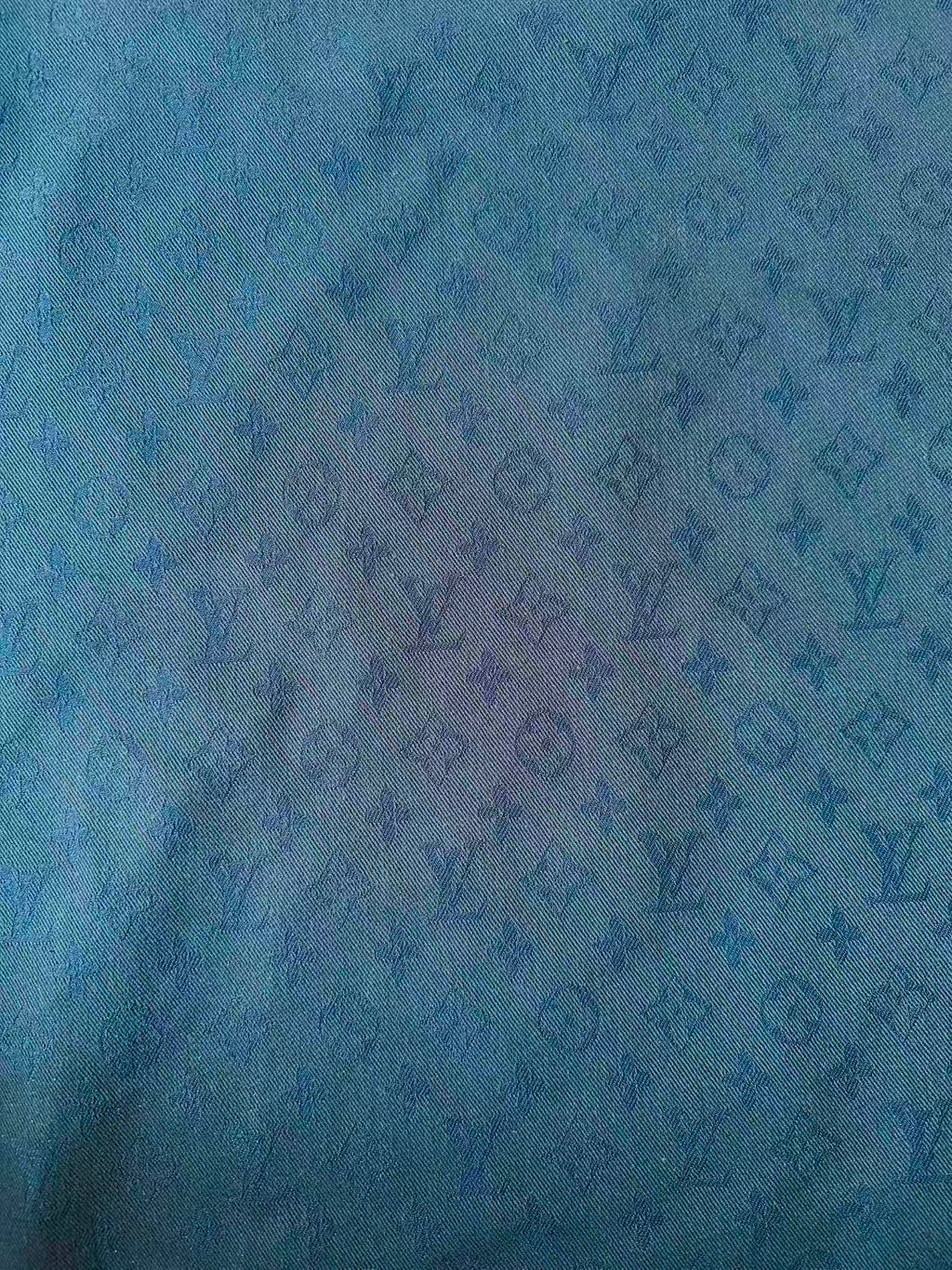 Craft Navy Blue LV Jacquard Denim Cloth Fabric For Handmade Apparel,Sneaker Goods By Yard