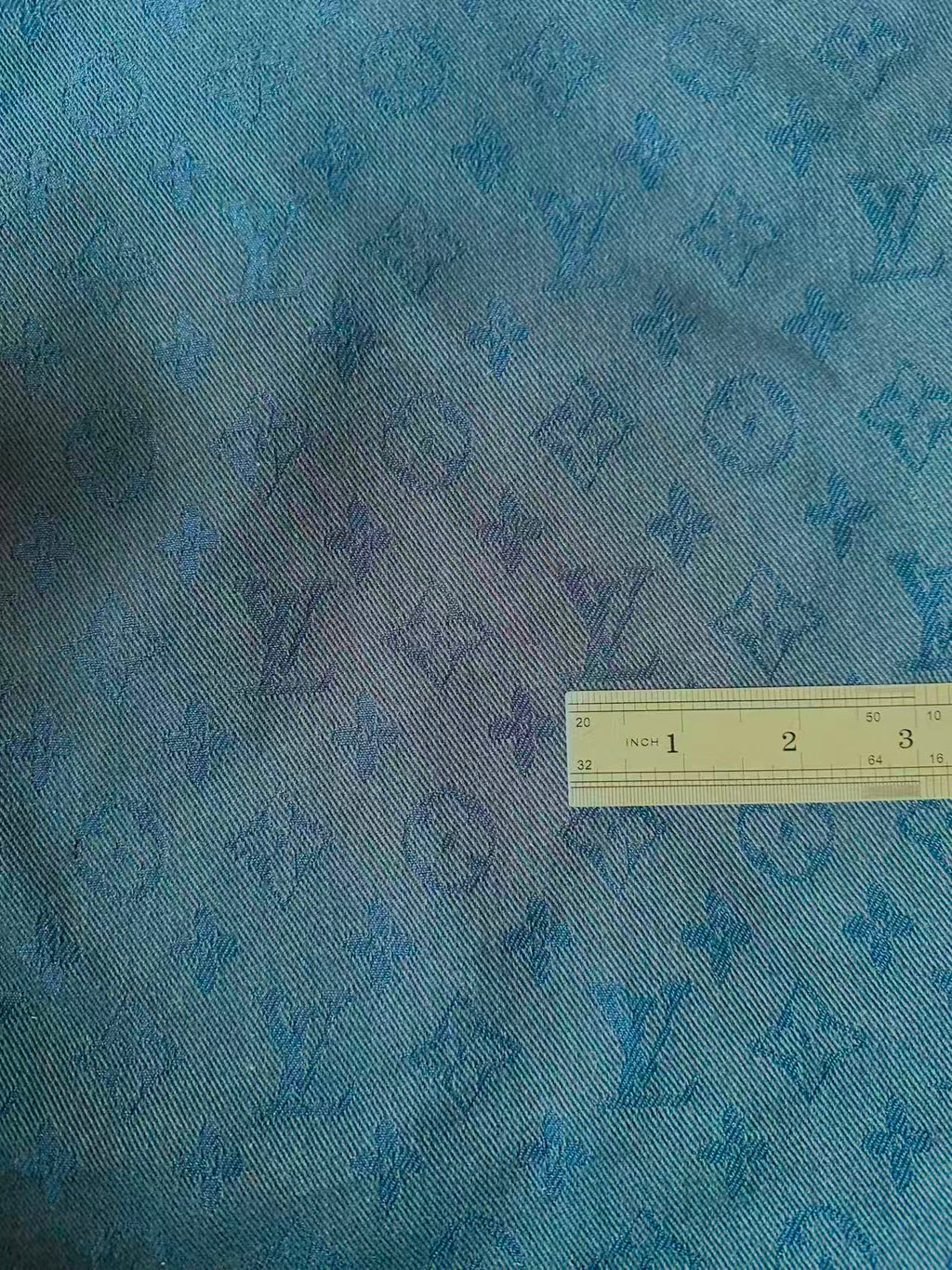 Craft Navy Blue LV Jacquard Denim Cloth Fabric For Handmade Apparel,Sneaker Goods By Yard