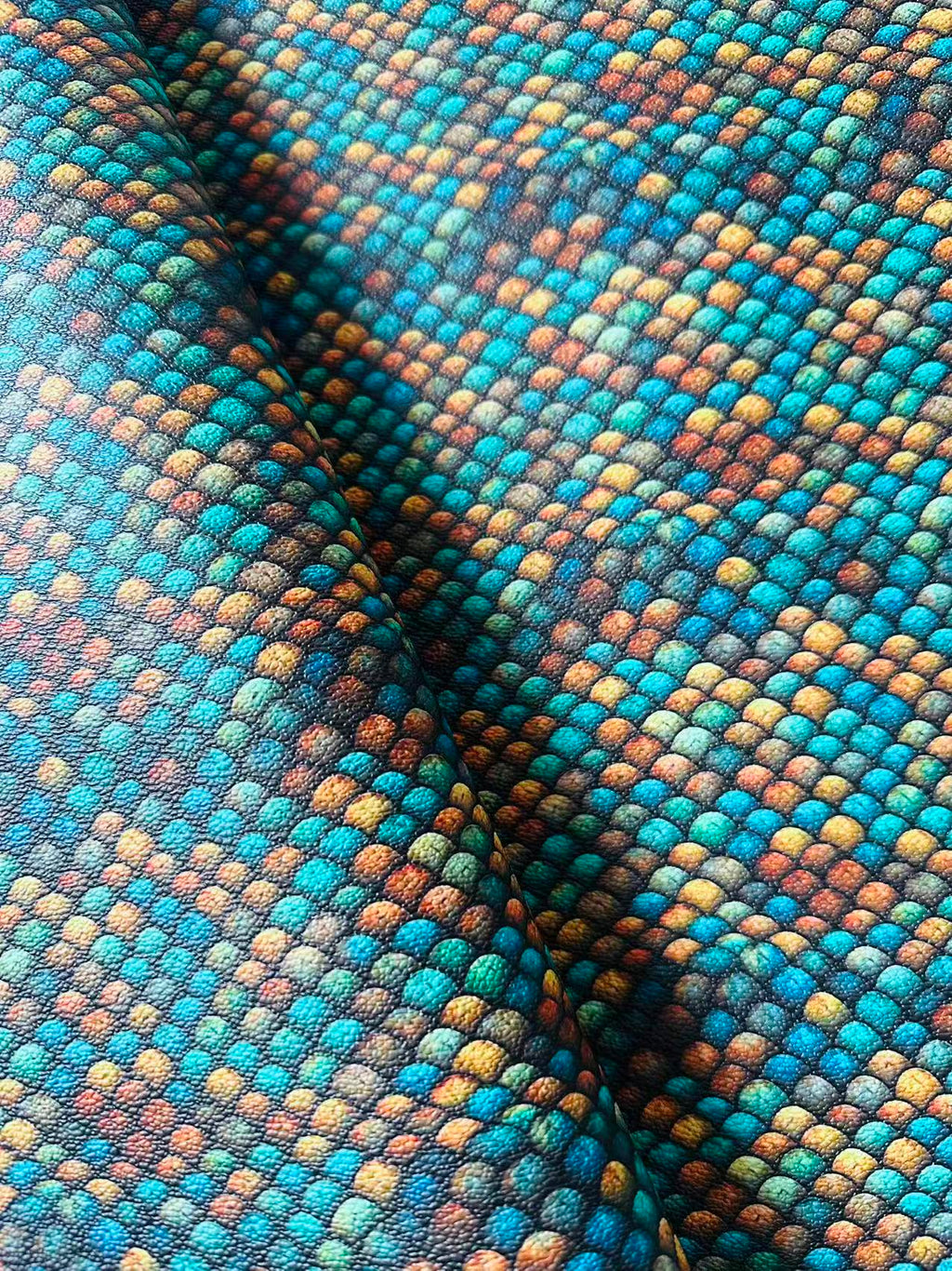 Fashion Fish Scales Design Leather Fabric For Handmade Handicraft Goods By Yard