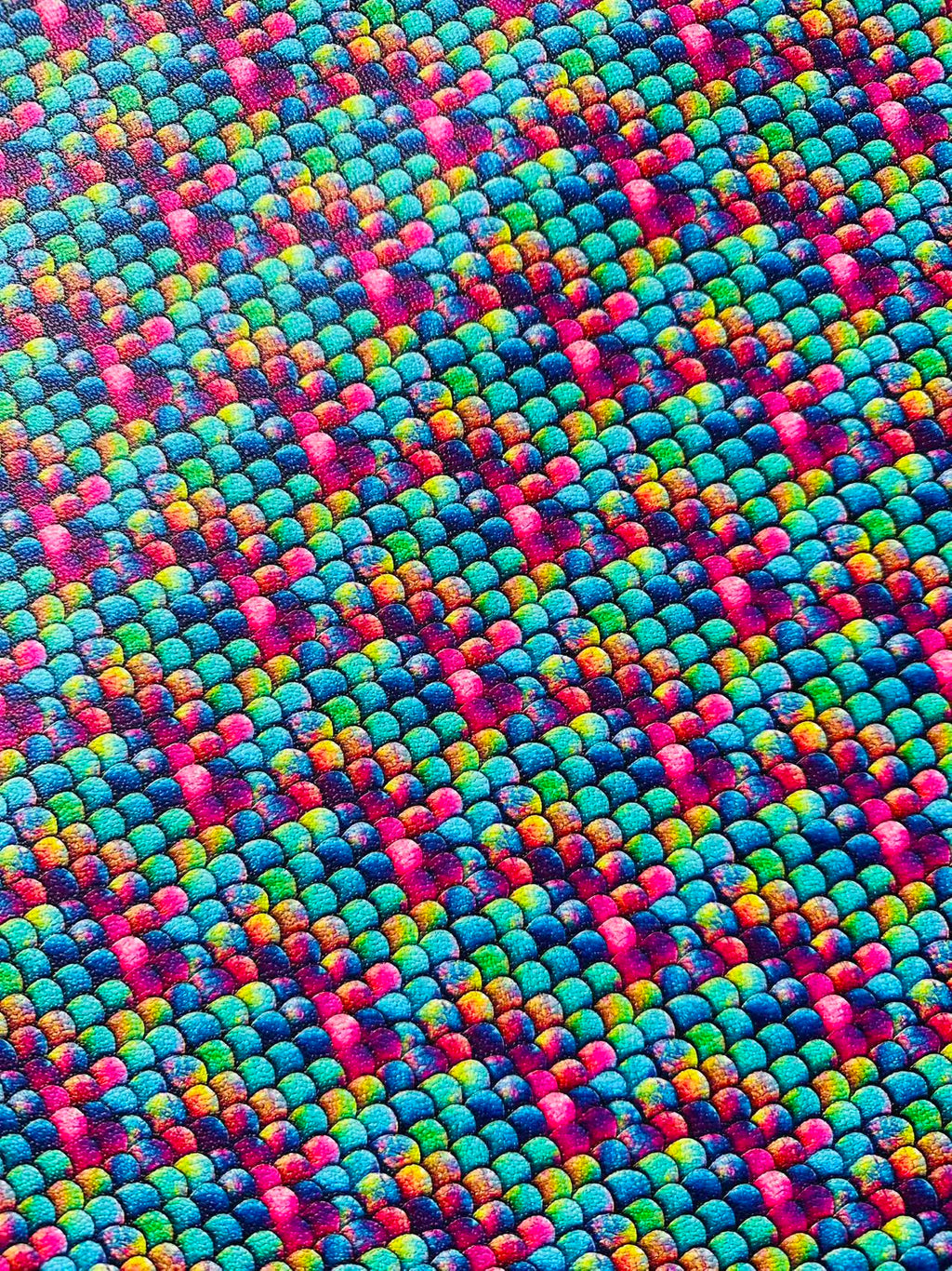 Fashion Colorful Fish Scales Design Leather Fabric For Handmade Handicraft Goods By Yard