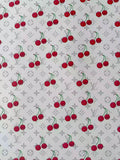 New White Cherry With LV Leather Fabric For Handmade shoes,Upholstery Handicraft Goods By Yard