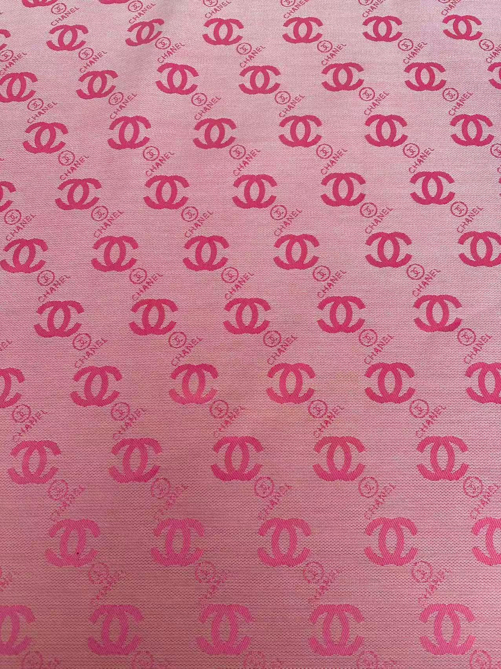 Classic Pink Chanel Jacquard Cloth Fabric For Handmade Clothing ,Bags ,Shoes, Hat Upholstery By Yards