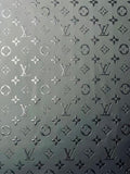 Fashion Smooth Design Black LV Embossed Leather Fabric For Handmade Sneaker,Upholstery,Bag Goods By Yard