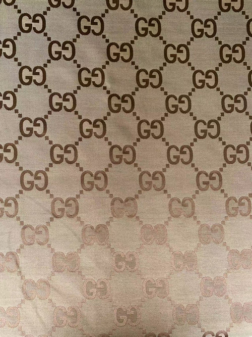 Classic 2.3 Inch Canvas Jacquard Cloth Fabric, GG Fabric,Handmade Clothing ,Fashion Sewing DIY Bags Fabric  Shoes Fabric Hat Fabric Gucci Design By Yards (Yellow)