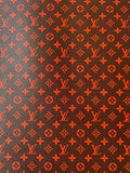 Fashion Orange With Burnt Brown LV Vinyl Leather for Handmade Shoes ,Bags,Handicraft Goods By Yard