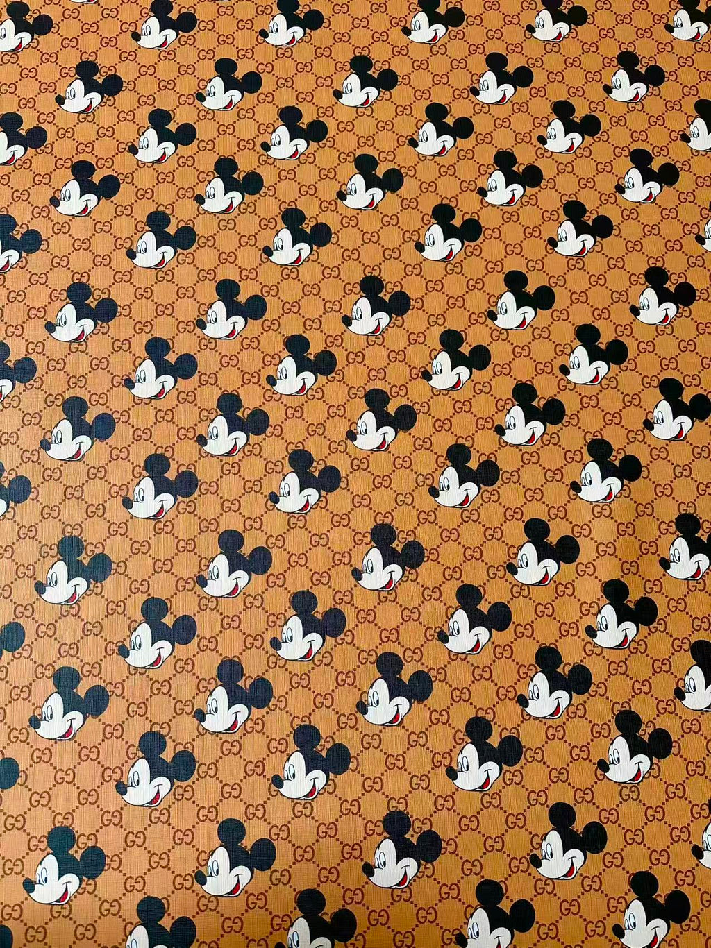 Fashion Gucci With Mickey Mouse Leather Fabric For Handmade Shoes, Sneaker ,Upholstery Goods By Yard