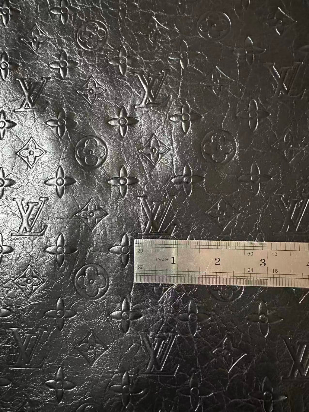 Craft LV Elephant Texture Leather Fabric For Handmade Sneaker ,Shoes,Bag ,Handicraft Goods (Black)