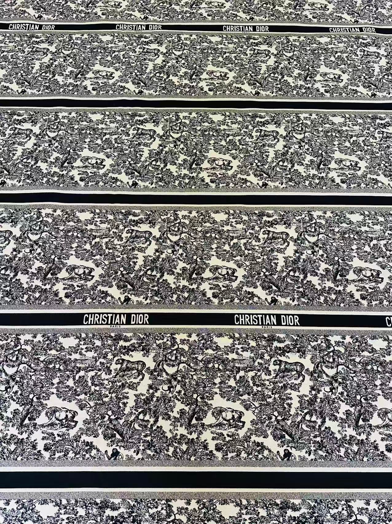 Best Quality Dior With Animal Canvas Jacquard Cloth Fabric For Handmade Sewing ,Furniture,Upholstery Goods By Yard (Black)