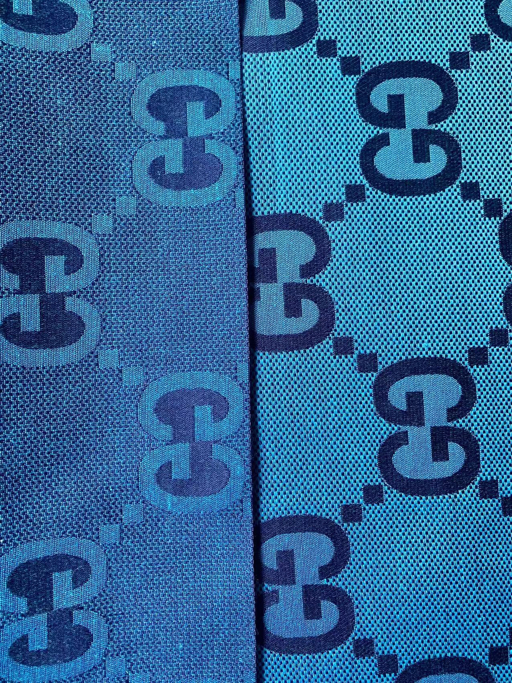 Classic Gucci 2.3 Inch Canvas Jacquard Cloth Fabric, GG Fabric,Handmade Clothing ,Fashion Sewing DIY Bags Fabric  Shoes Fabric Hat Fabric Gucci Design By Yards (Sky Blue)