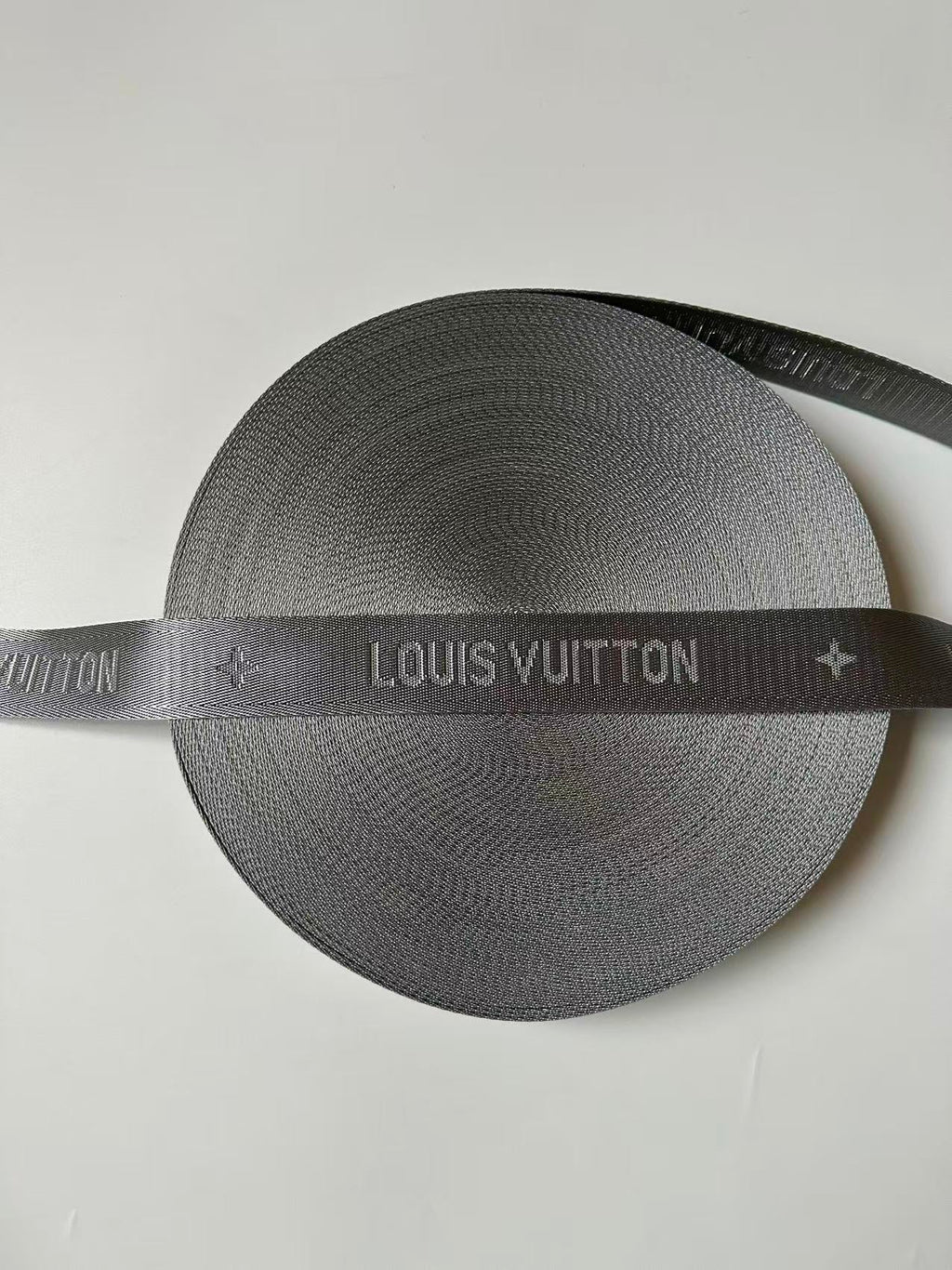 Craft LV 1.5 Inch Handmade Trim Embroidered Gray Stripe Ribbon By Yard