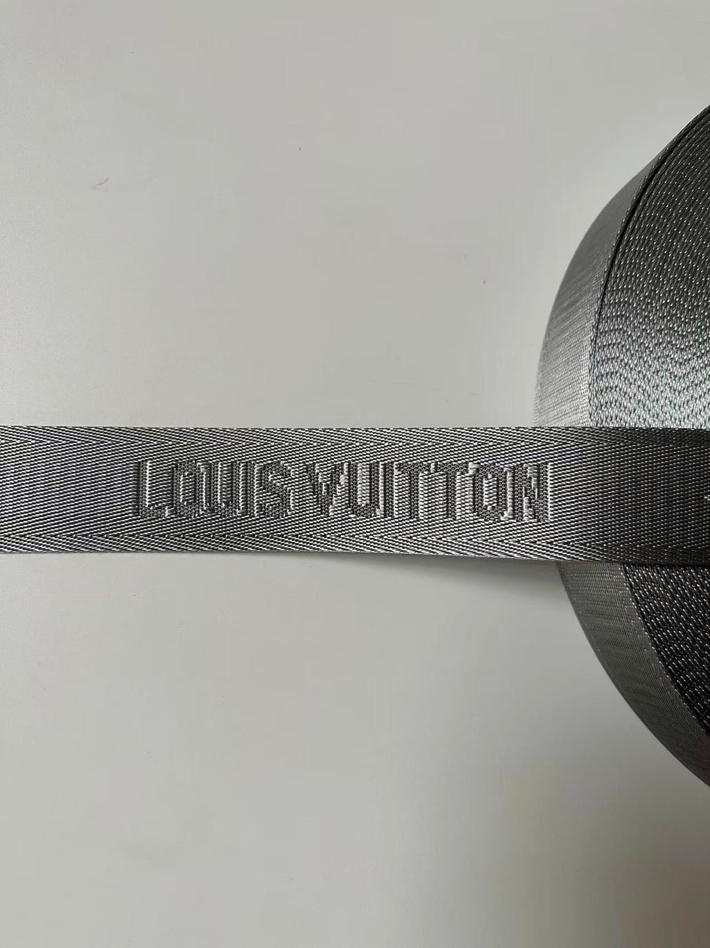 Craft LV 1.5 Inch Handmade Trim Embroidered Gray Stripe Ribbon By Yard