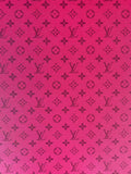 Classic LV Dark Pink crafting leather fabric For Handmade Bag ,DIY shoes ,Handmade Car leather ,Fashion Furniture LV Vinyl Leather By Yards
