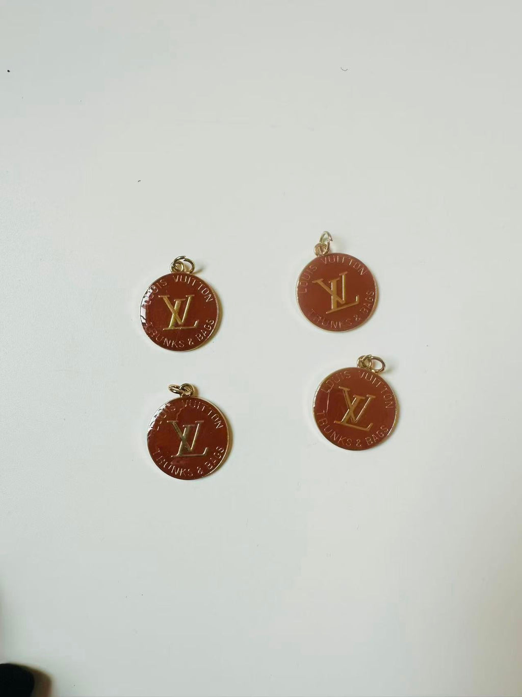 Craft 30MM LV Metal Pendant Accessory For Handmade DIY Goods(Brown)