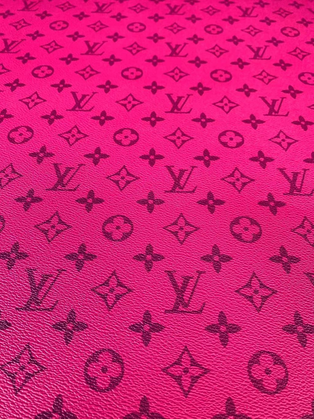 Classic LV Dark Pink crafting leather fabric For Handmade Bag ,DIY shoes ,Handmade Car leather ,Fashion Furniture LV Vinyl Leather By Yards