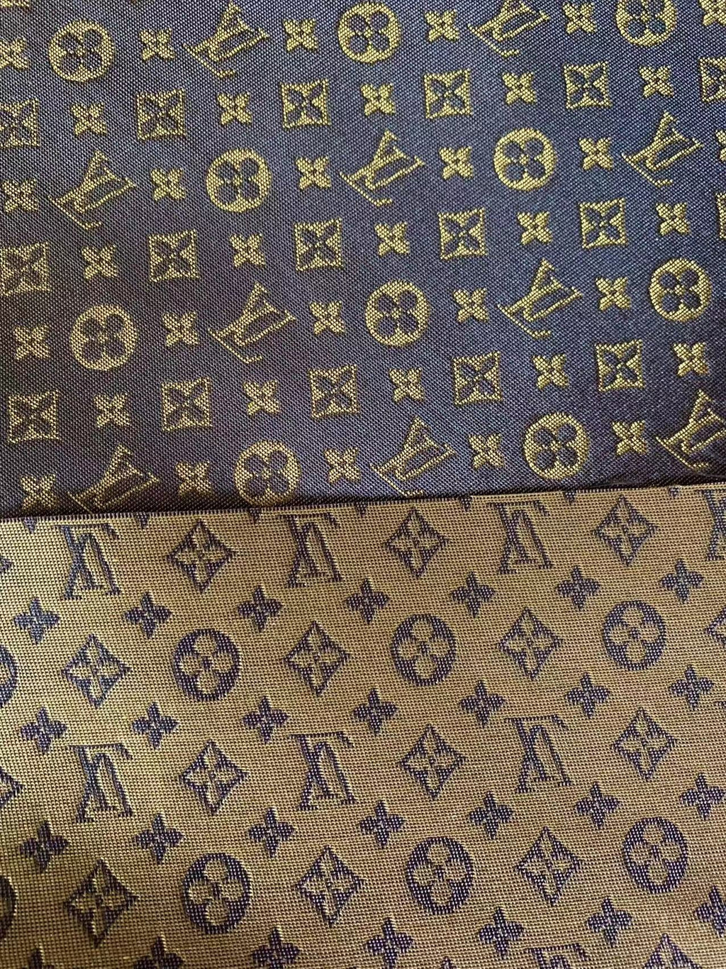Classic LV Canvas Jacquard Fabric Cloth,Bags Fabric  Shoes Fabric Hat Fabric Clothing Fabric Mask Fabric (Brown)