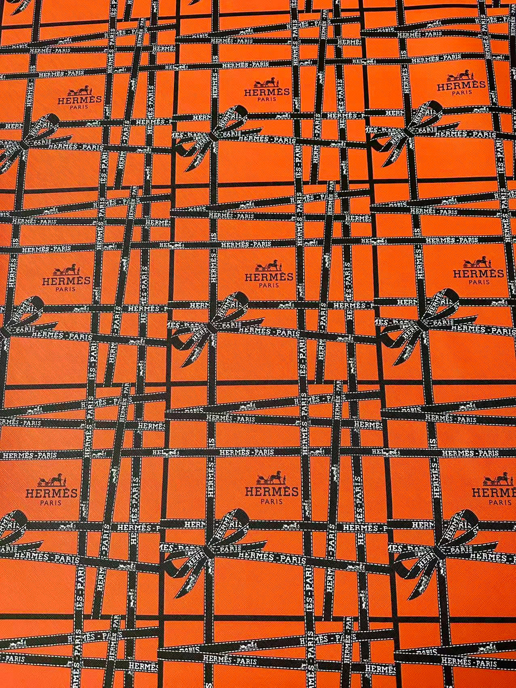 Fashion Hermes With Bow Design Leather Fabric For Handmade Shoes, Upholstery Goods By Yard