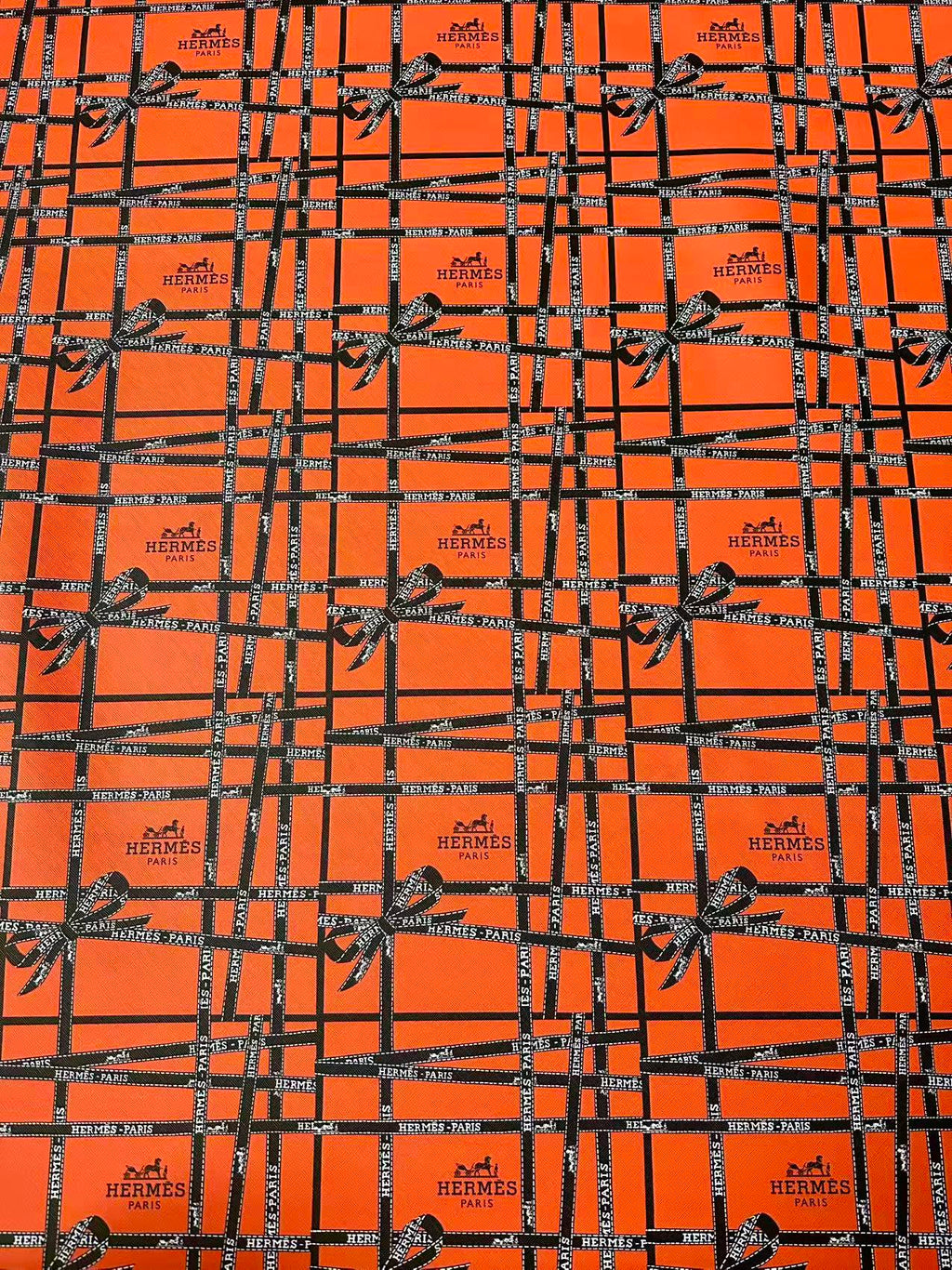 Fashion Hermes With Bow Design Leather Fabric For Handmade Shoes, Upholstery Goods By Yard