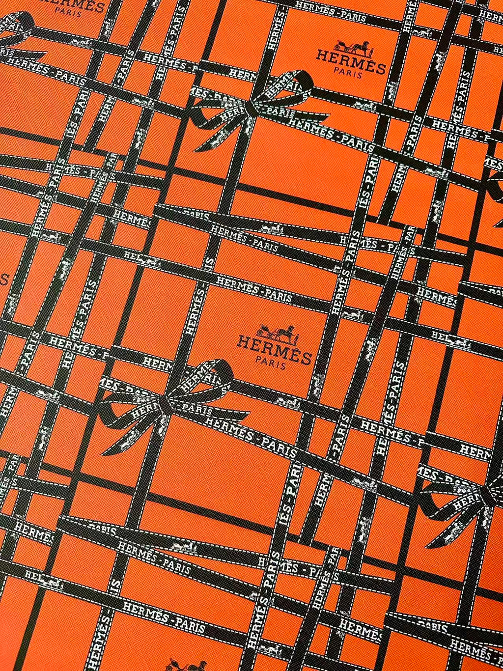 Fashion Hermes With Bow Design Leather Fabric For Handmade Shoes, Upholstery Goods By Yard