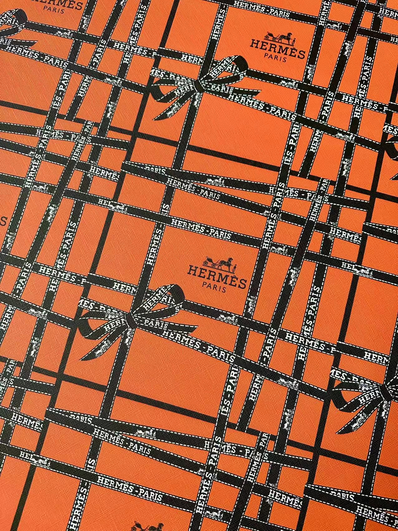 Fashion Hermes With Bow Design Leather Fabric For Handmade Shoes, Upholstery Goods By Yard
