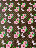 Fashion Flower With Butterfly Leather Fabric For Handmade Sneaker, Upholstery Handicraft goods
