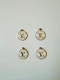 Craft 30MM LV Metal Pendant Accessory For Handmade DIY Goods(White)