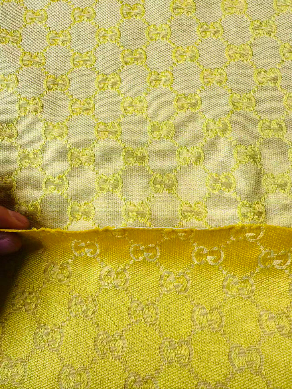 Classic Gucci Jacquard Fabric Cloth, Fabric Bags Fabric Shoes Fabric Hat Fabric good quality (Yellow)
