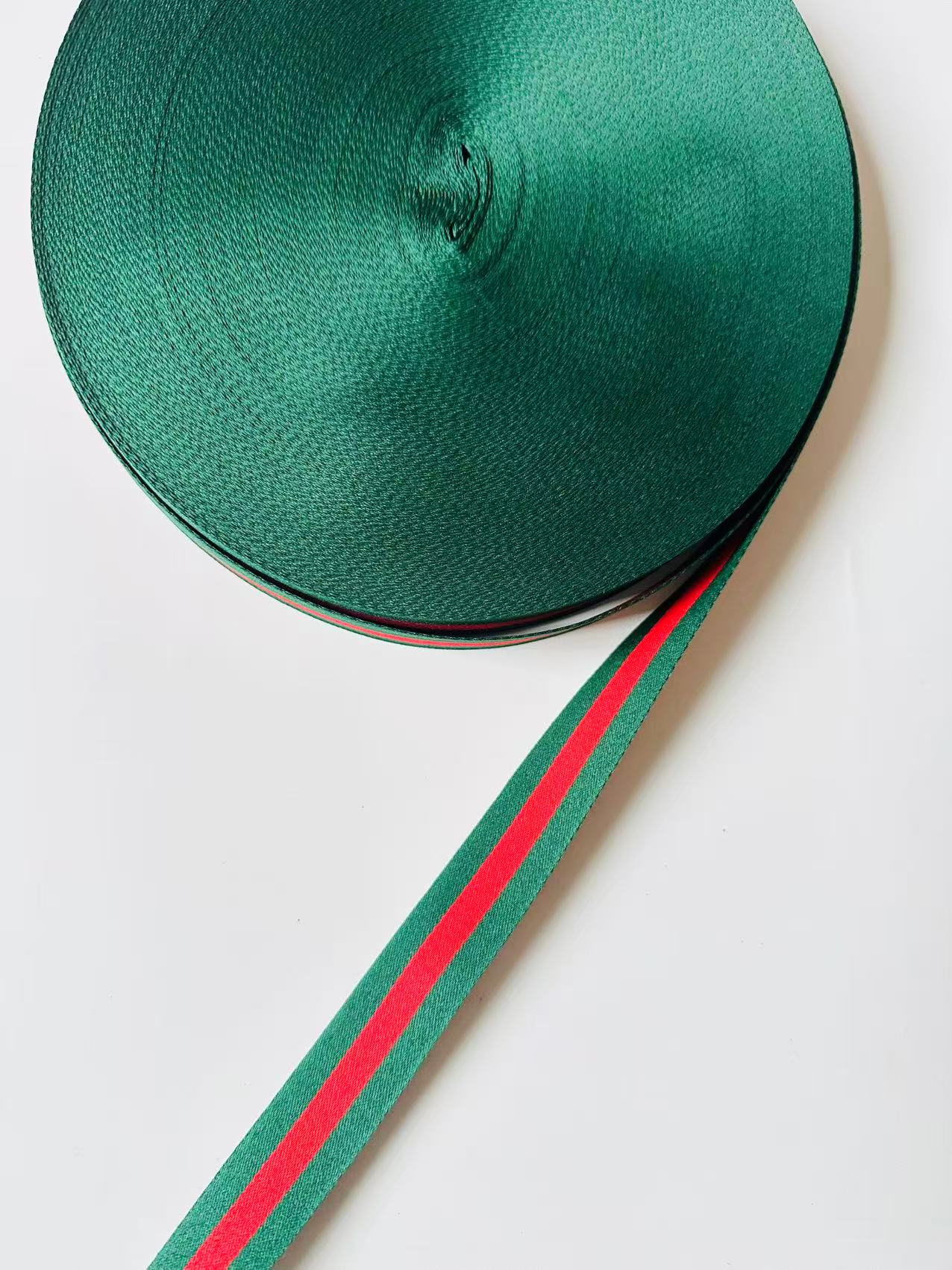 Craft Gucci 0.8 inch Strap ,Handmade Striped Ribbon Trim Embroidered For shoes ,Bags ,Handicrafts By Yard (Green with Red )