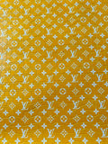 Craft LV Crocodile Texture Alligator Leather Fabric For Handmade Sneaker, Bag Upholstery Goods By Yard (Yellow)