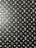 Craft LV Crocodile Texture Alligator Leather Fabric For Handmade Sneaker, Bag Upholstery Goods By Yard (Black)