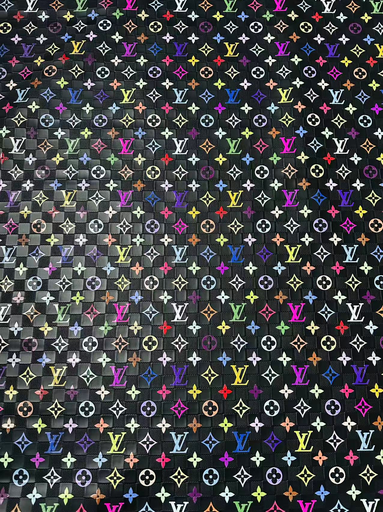 Fashion Monogram Plaid Colorful LV Embossed Leather For Handmade Shoes,Upholstery Goods By Yard