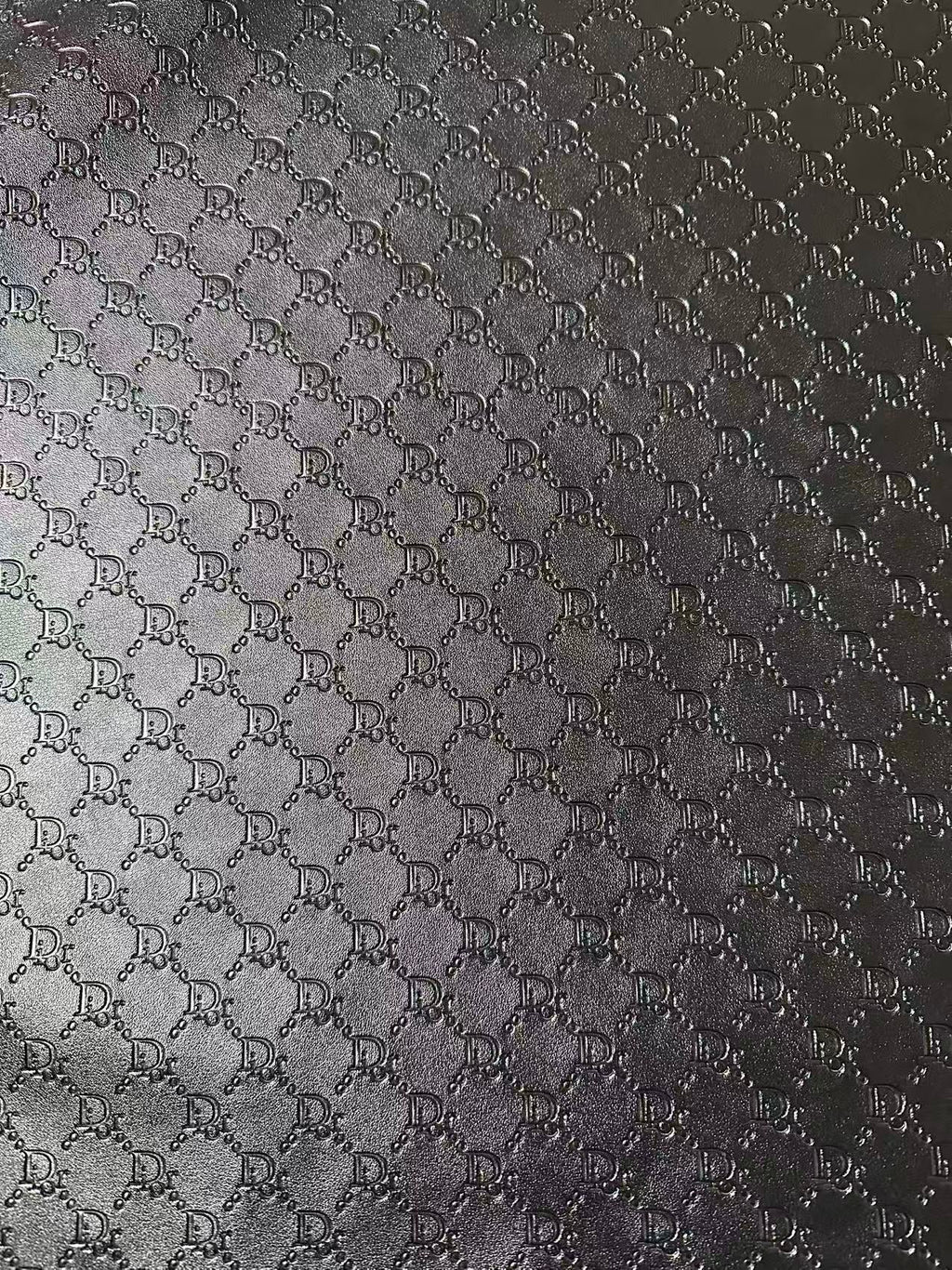 Craft Black Dior Embossed Leather Fabric For Handmade Sneaker,Car Upholstery Goods By Yard