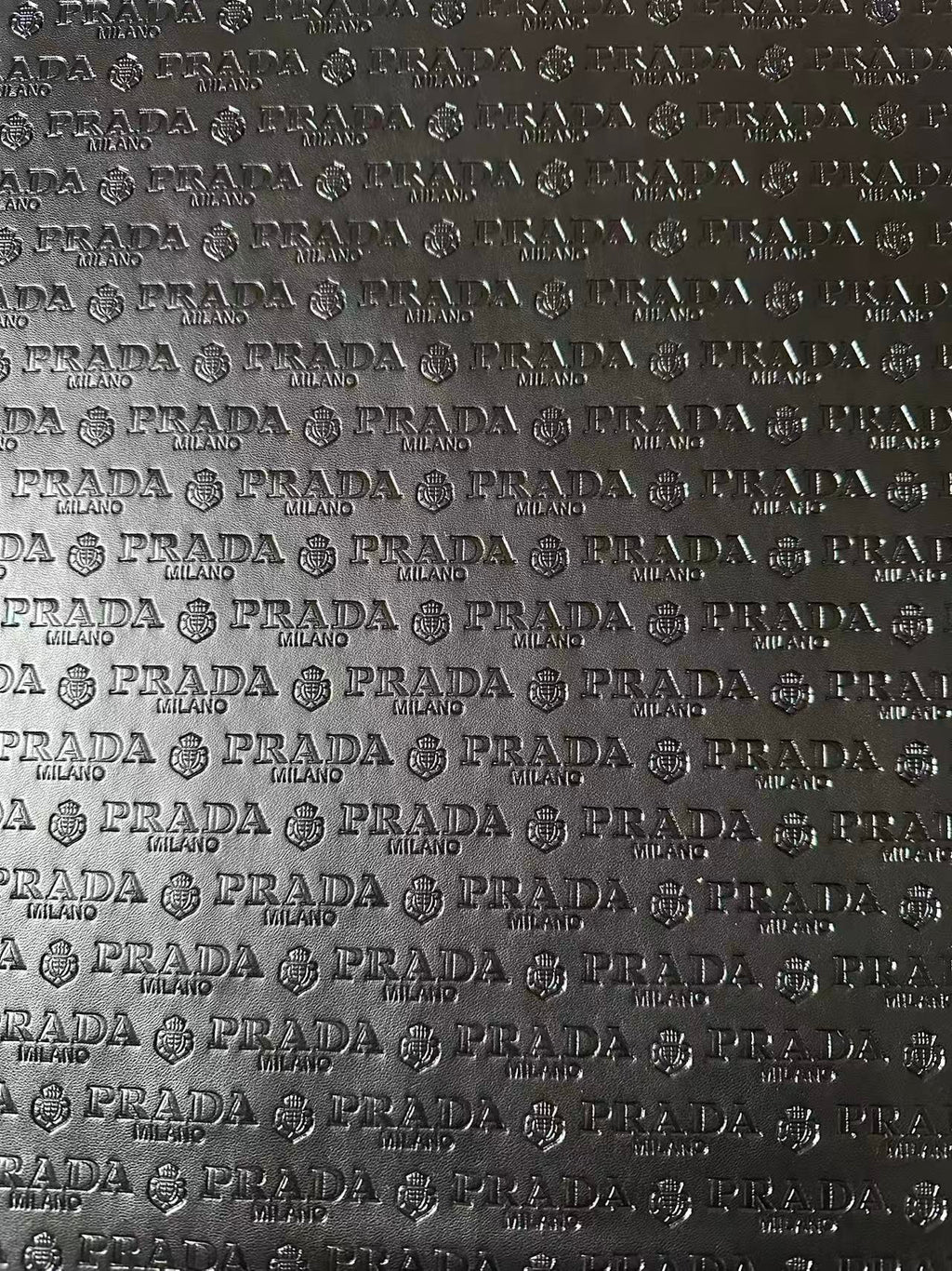 Craft Black Prada Embossed Leather Fabric For Handmade Shoes,Car Upholstery Goods By Yard