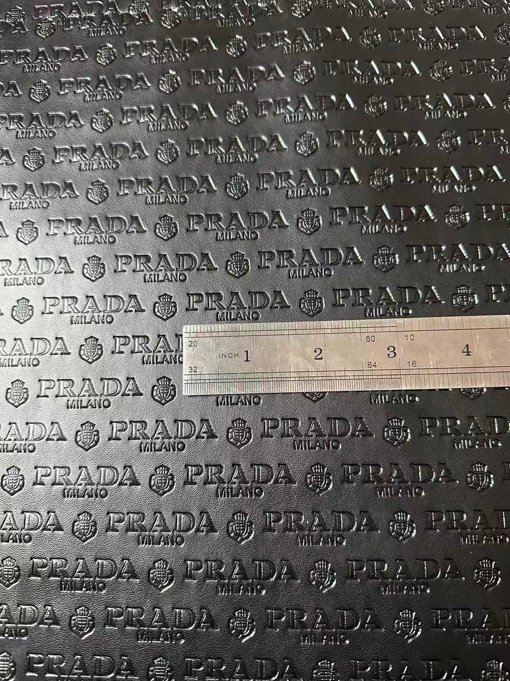 Craft Black Prada Embossed Leather Fabric For Handmade Shoes,Car Upholstery Goods By Yard