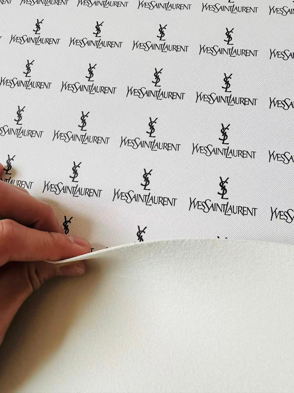 Fashion YSL Leather Fabric For Handmade Shoes, Sneaker,Upholstery Goods By Yard(White)