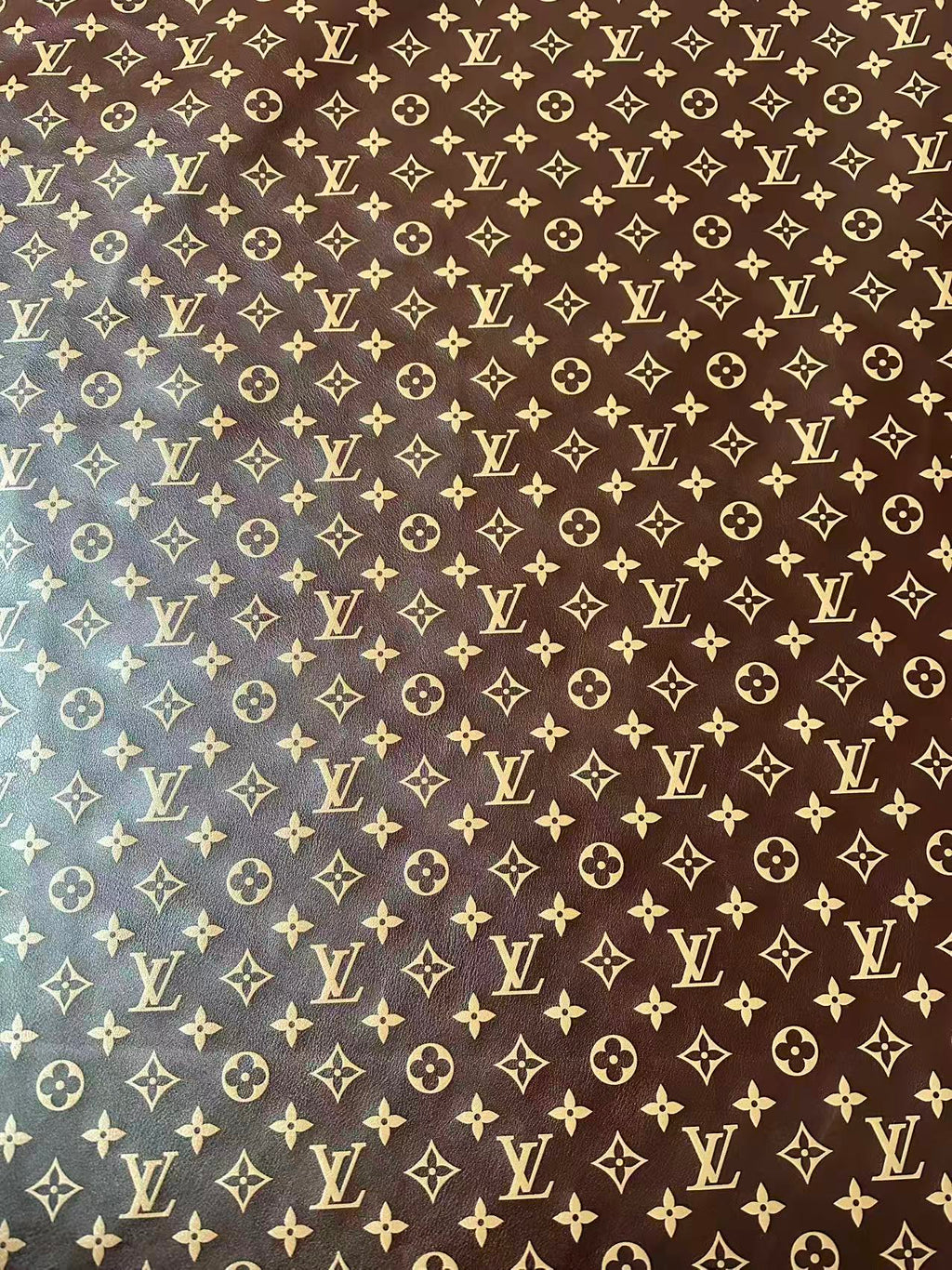 Craft Brown LV Monogram Soft Leather For Handmade Snoes,Upholstery Clothing Leather By Yard