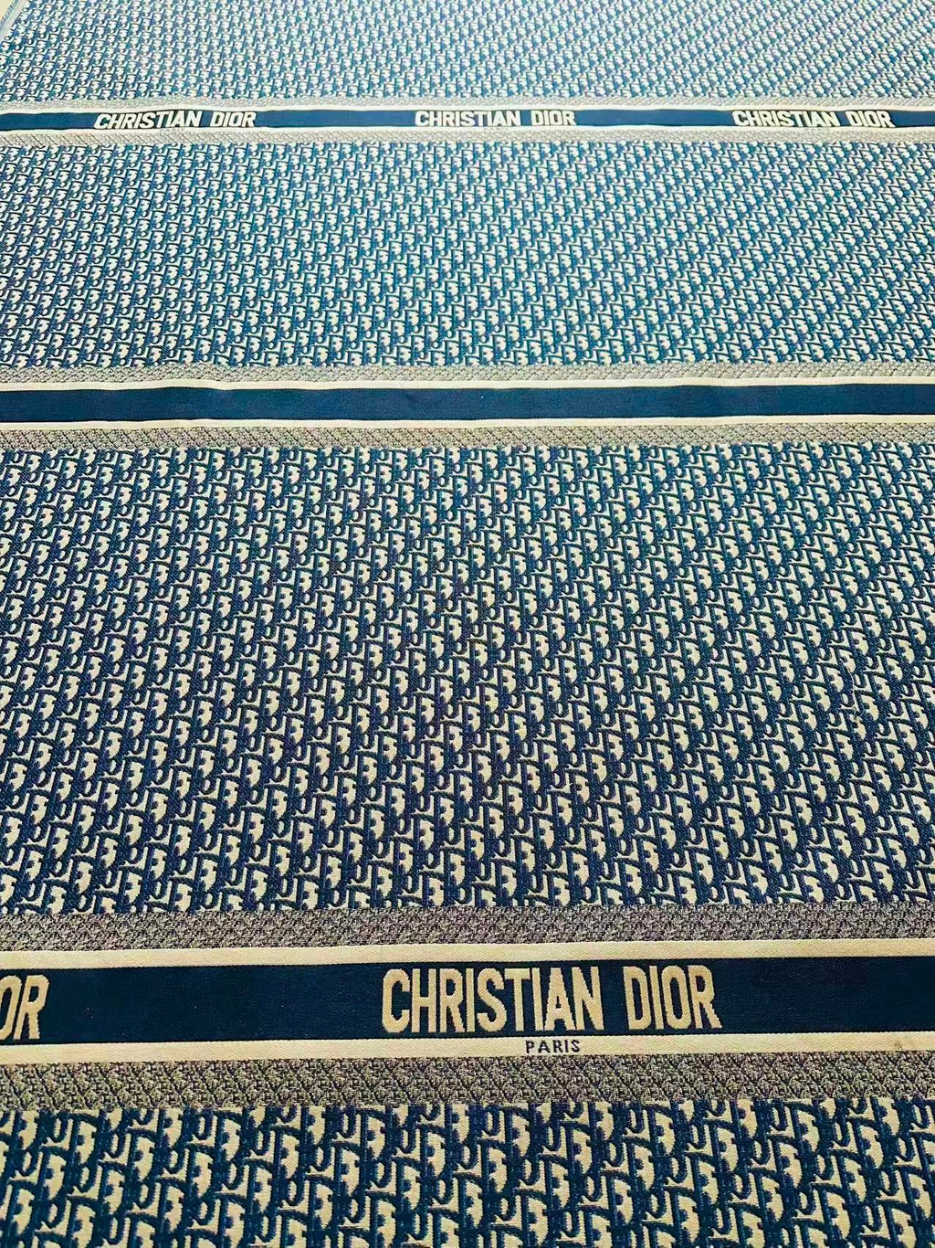 Best Quality Dior Straps Canvas Jacquard Cloth Fabric For Handmade Sewing ,Furniture,Upholstery Clothing (Navy Blue)