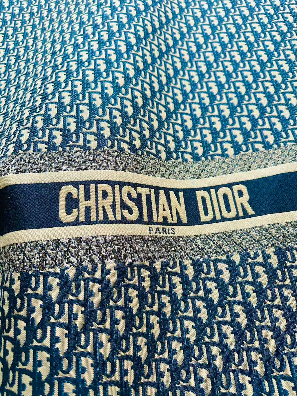Best Quality Dior Straps Canvas Jacquard Cloth Fabric For Handmade Sewing ,Furniture,Upholstery Clothing (Navy Blue)