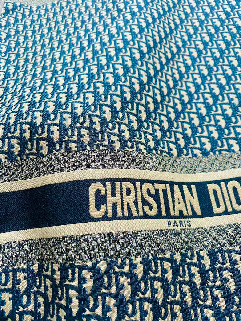 Best Quality Dior Straps Canvas Jacquard Cloth Fabric For Handmade Sewing ,Furniture,Upholstery Clothing (Navy Blue)