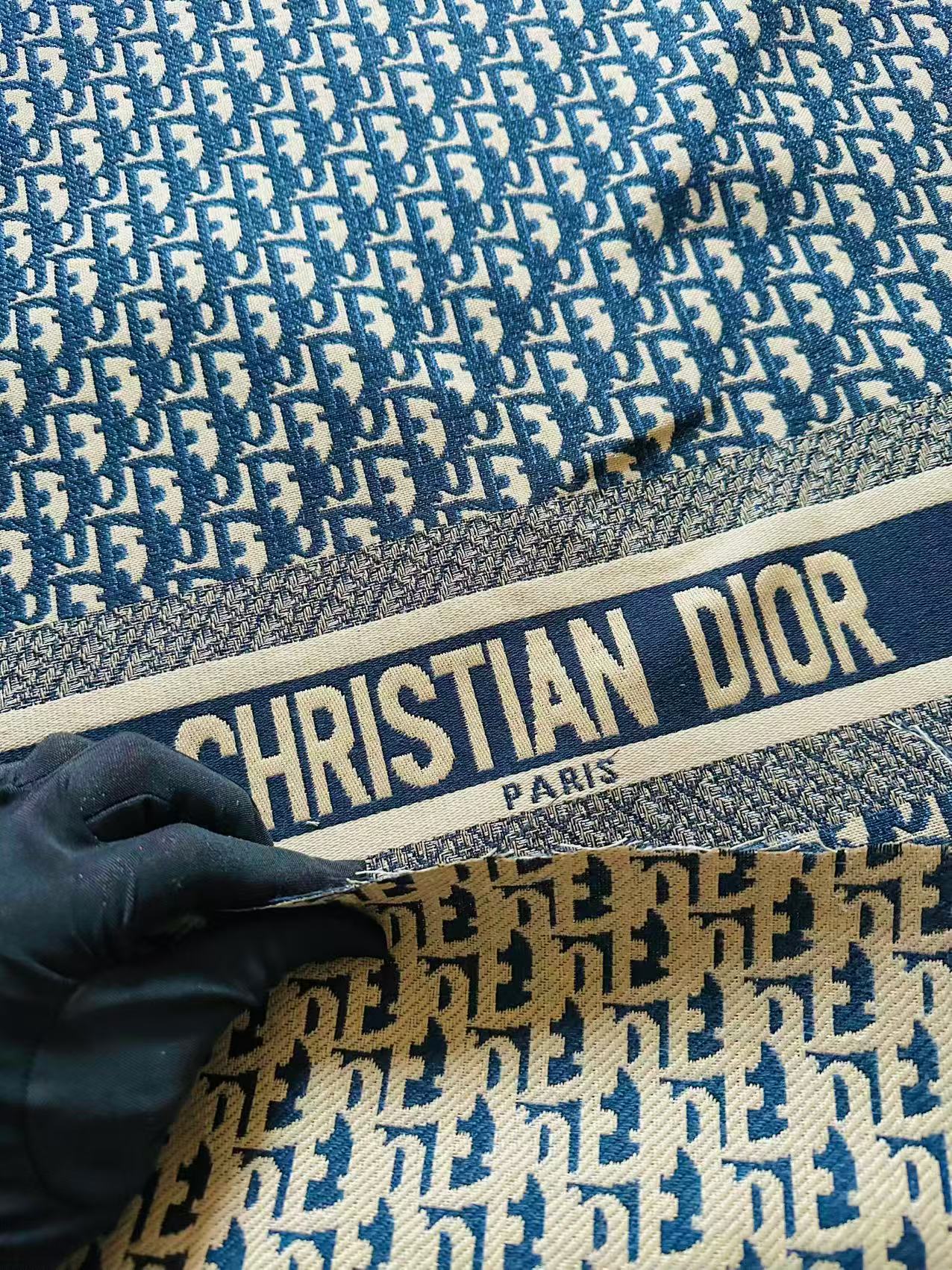 Best Quality Dior Straps Canvas Jacquard Cloth Fabric For Handmade Sewing ,Furniture,Upholstery Clothing (Navy Blue)