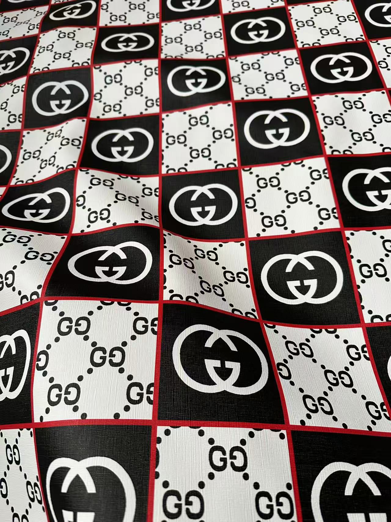 Fashion Gucci Plaid Leather Fabric For Handmade Shoes,Bag ,Upholstery Goods By Yard