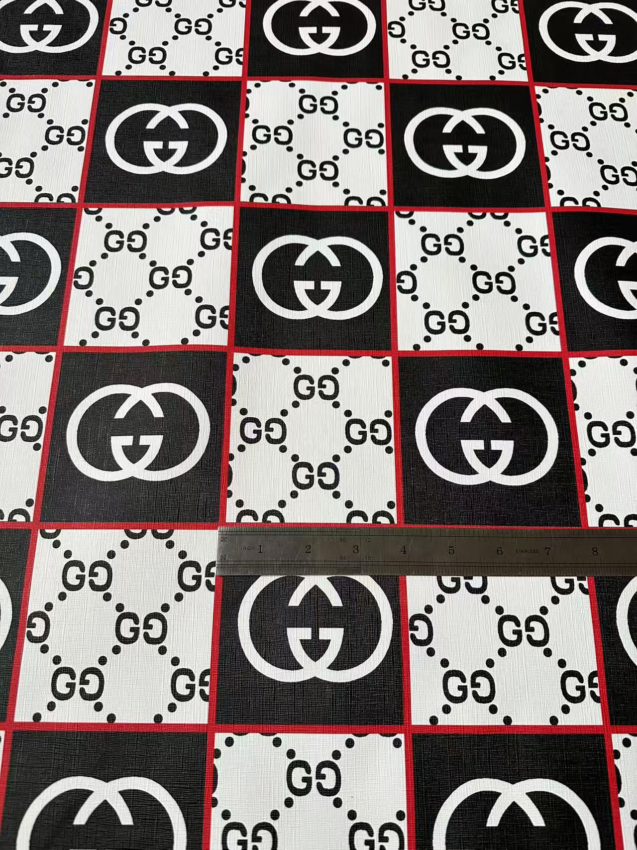 Fashion Gucci Plaid Leather Fabric For Handmade Shoes,Bag ,Upholstery Goods By Yard