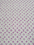 Fashion LV With Hello Kitty Crafting leather fabric Bag leather ,shoes ,Handicraft leather(Purple)