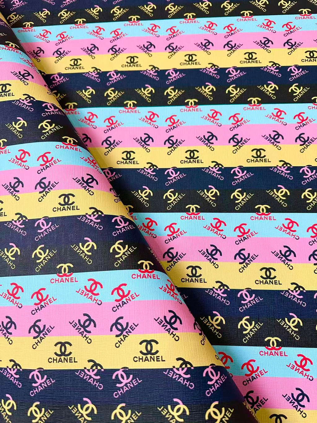 Craft Colorful Chanel Design Leather Fabric For Handmade Sneaker ,Upholstery ,Bag Goods By Yard