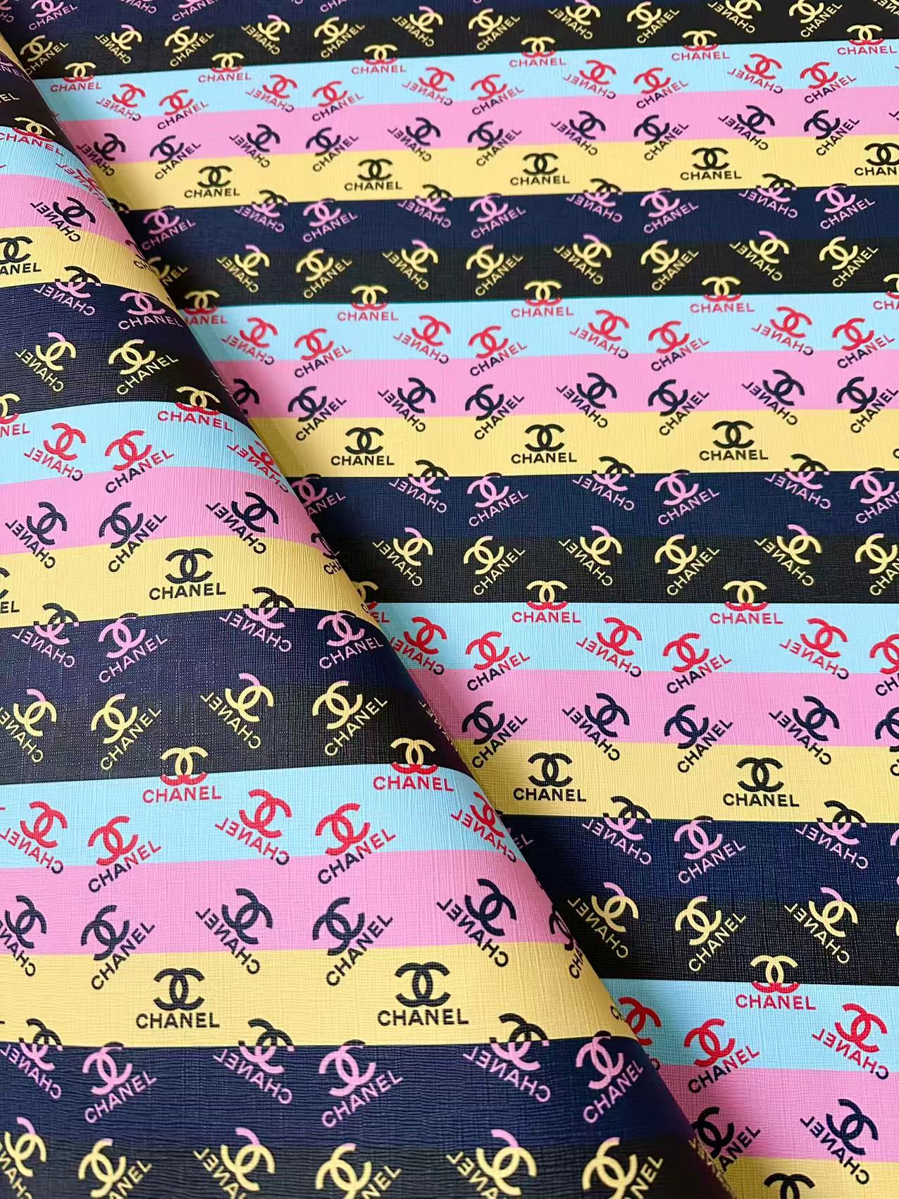 Craft Colorful Chanel Design Leather Fabric For Handmade Sneaker ,Upholstery ,Bag Goods By Yard